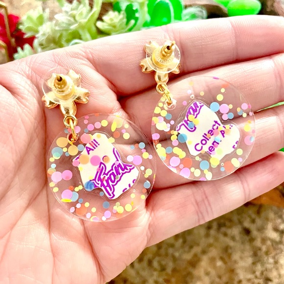 Lisa Frank Raccoon Acrylic Sticker Earrings - Picture 5 of 5